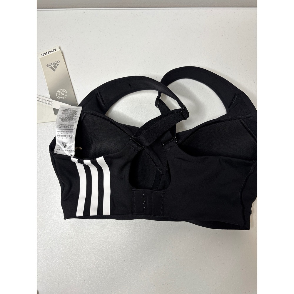 Adidas TLRDIM HS Training Sports Bra Black White XS DD Extra Support Gym - Picture 2 of 4